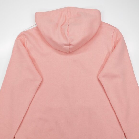 Adidas Women's Pocket Essentials 3 Stripes Full Zip Fleece Hoodie Pink Size L - Picture 6 of 10
